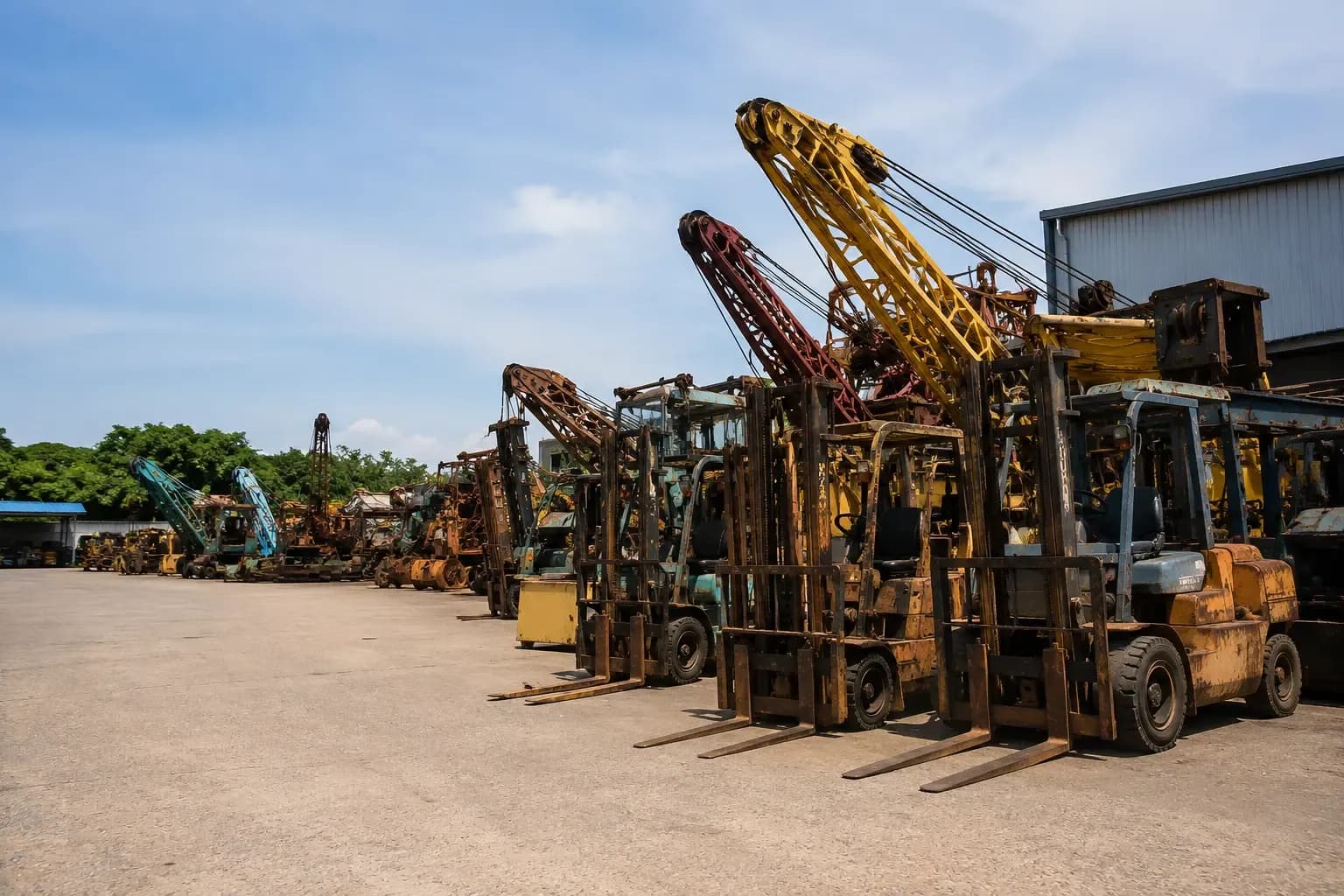 Old machines in a yard